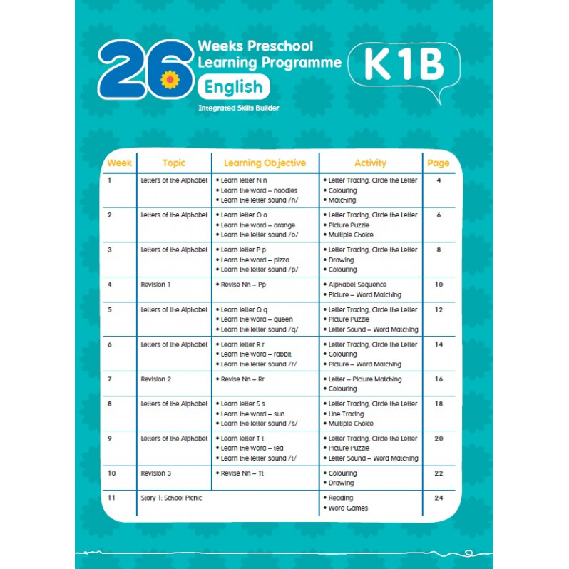 【多買多折】26週學前教育系列：幼兒英語 - 綜合能力基礎訓練 K1B